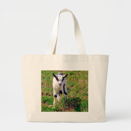 Klein plekje de babygeit grote tote bag (Voorkant)