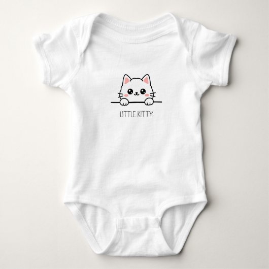 Klein poesje Schattig babyontwerp Romper (Voorkant)