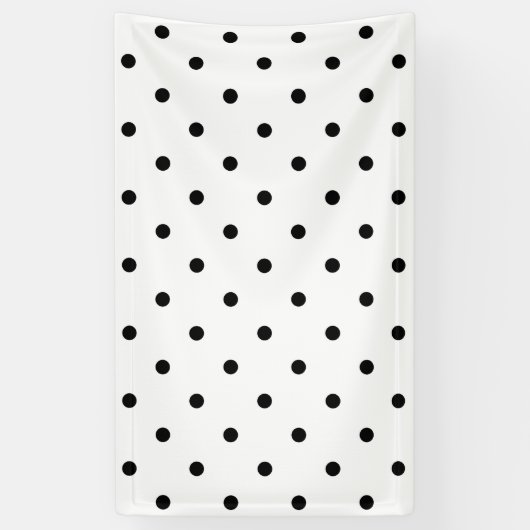Klein poka-puntenpatroon: Zwart en wit Spandoek (Verticaal)
