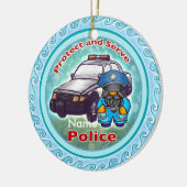 Klein politieagent ornament (Links)