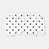 Klein polka dots patroon: zwart & wit bedankdoosjes (Uitgevouwen)