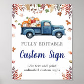 Klein pompoen Baby shower aangepaste teken Poster (Voorkant)