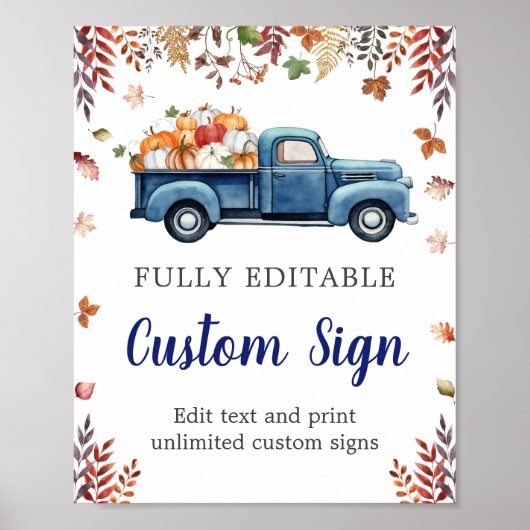 Klein pompoen Baby shower aangepaste teken Poster (Voorkant)