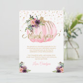 Klein pompoen Baby shower dank u kaart 5x7 (Staand voorkant)