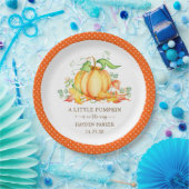 Klein pompoen Baby shower papier Bord (Feest)