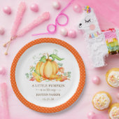 Klein pompoen Baby shower papier Bord (Feest)