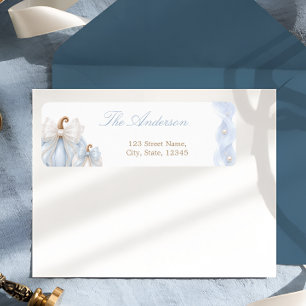 Klein Pompoen Blauwe Baby Shower Retouradres Etiket