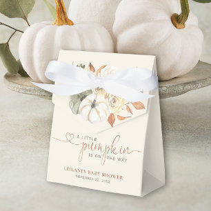 Klein pompoen bloemig Baby shower Bedankdoosjes