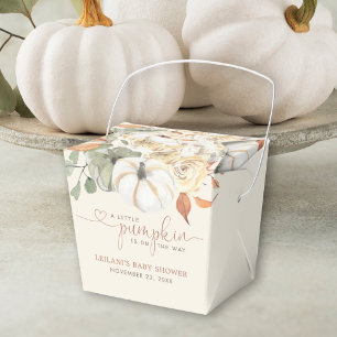 Klein pompoen bloemig Baby shower Bedankdoosjes