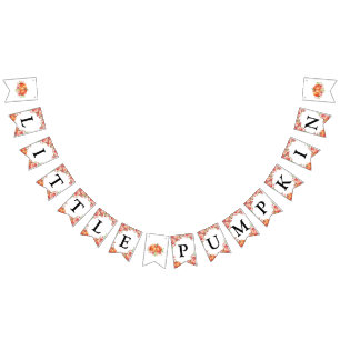 Klein pompoen bloemig Baby shower Vlaggetjes