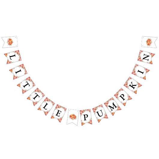 Klein pompoen bloemig Baby shower Vlaggetjes (Alle)