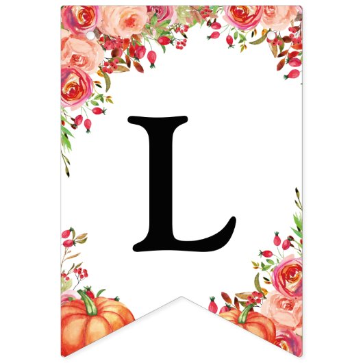 Klein pompoen bloemig Baby shower Vlaggetjes (Tweede vlag)