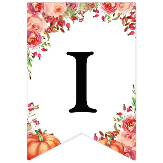 Klein pompoen bloemig Baby shower Vlaggetjes (Derde vlag)