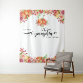 Klein pompoen bloemig Baby shower Wandkleed (In situ)