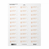 Klein Pompoen Doodle Baby Shower Retouradres Etiket (Full Sheet)