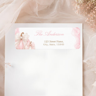 Klein Pompoen Roze Baby Shower Retouradres Etiket