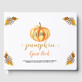 Klein pompoen Sinaasappel Baby shower Gastenboek