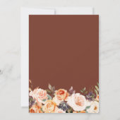 Klein pompoengoud en blush floral baby shower kaart (Achterkant)