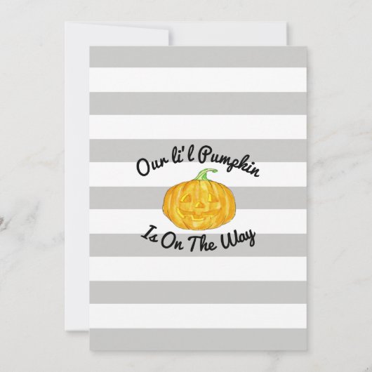 Klein pompoengrijs en Oranje Baby shower Kaart (Achterkant)