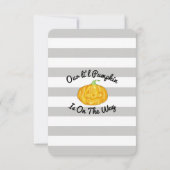 Klein pompoengrijs en Sinaasappel Klein Baby showe Kaart (Achterkant)