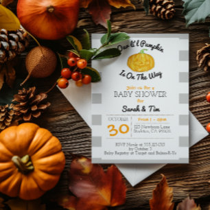 Klein pompoengrijs en Sinaasappel Klein Baby showe Kaart