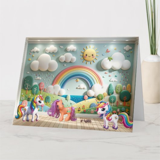 Klein Pony en Eenhoorns Kaart (Voorkant)