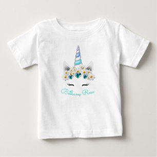 Klein Prinses Eenhoorn Turquoise Juwelen Bloemen