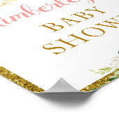 klein prinses floral baby shower welkomstteken poster (Hoek)