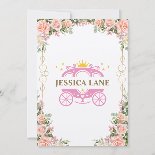 Klein Prinses Sprookjes Kasteel Meisje Baby Shower Kaart (Achterkant)