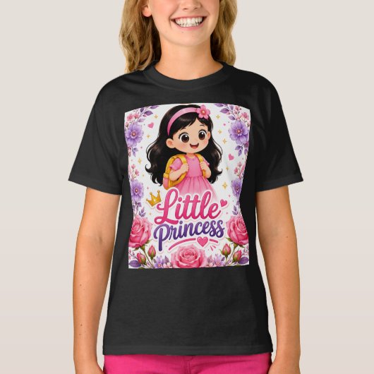 Klein prinsesje schattig kinder T-shirt . (Voorkant)