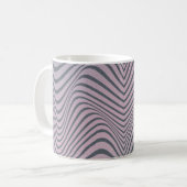Klein psychedelische achtergrond. Zebra beschermst Koffiemok (Voorkant links)