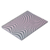 Klein psychedelische achtergrond. Zebra beschermst Notitieboek (Linkerzijde)