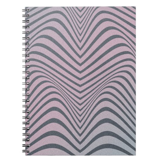 Klein psychedelische achtergrond. Zebra beschermst Notitieboek (Voorkant)