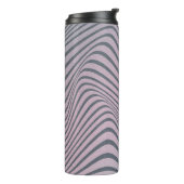 Klein psychedelische achtergrond. Zebra beschermst Thermosbeker (Gedraaid links)