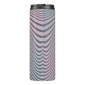 Klein psychedelische achtergrond. Zebra beschermst Thermosbeker (Achterkant)
