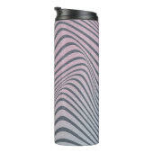 Klein psychedelische achtergrond. Zebra beschermst Thermosbeker (Geroteerd rechts)
