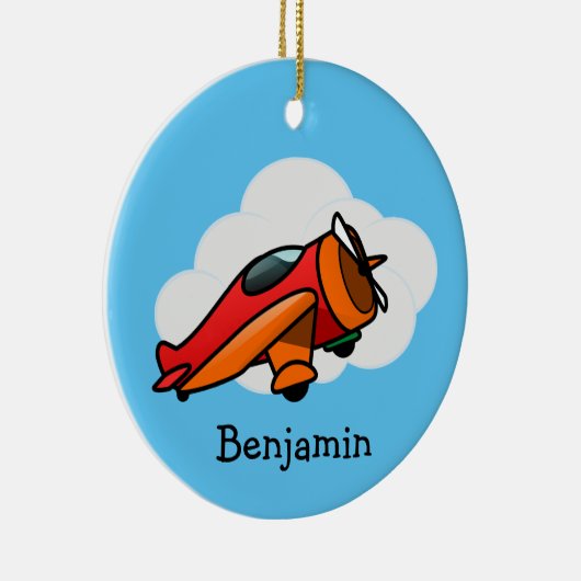 Klein Red Airplane Design Ceramic Ornament (Rechts)