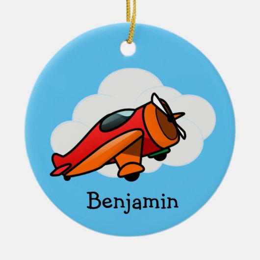 Klein Red Airplane Design Ceramic Ornament (Voorkant)
