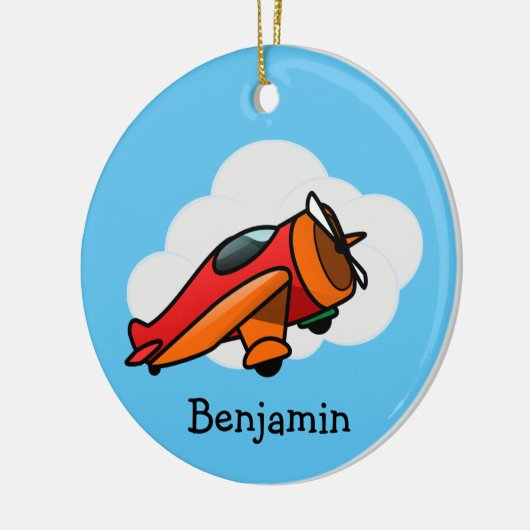 Klein Red Airplane Design Ceramic Ornament (Links)