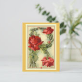 Klein Red Roses Alphabet Vintage Briefkaart (Staand voorkant)