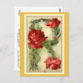 Klein Red Roses Alphabet Vintage Briefkaart (Voorkant / Achterkant)