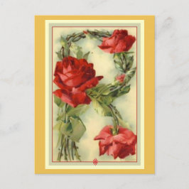 Klein Red Roses Alphabet Vintage Briefkaart