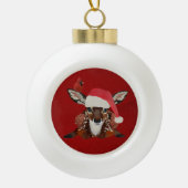KLEIN REE & KARDINAAL KERAMISCHE BAL ORNAMENT (Voorkant)