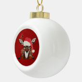 KLEIN REE & KARDINAAL KERAMISCHE BAL ORNAMENT (Rechts)