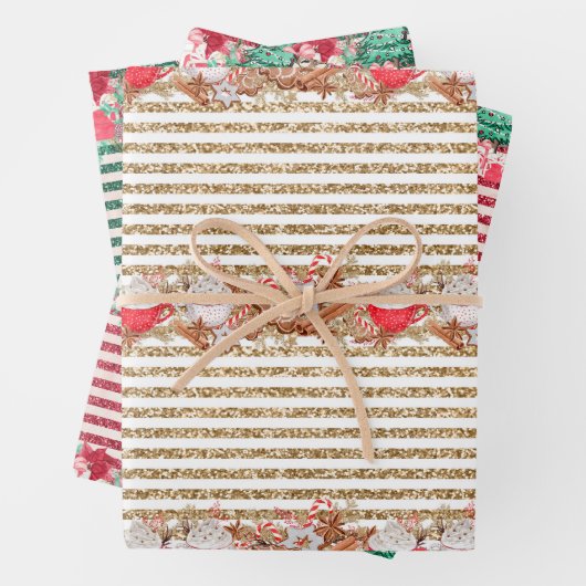 Klein rendier met kerstboompapier inpakpapier vel (In situ)