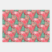 Klein rendier met kerstboompapier inpakpapier vel (Voorkant 2)