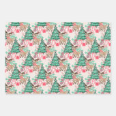 Klein rendier met kerstboompapier inpakpapier vel (Voorkant)