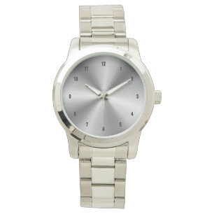Klein, roestvrij staal afdrukachtergrond horloge