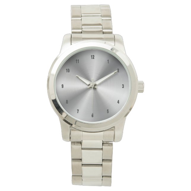 Klein, roestvrij staal afdrukachtergrond horloge (Voorkant)