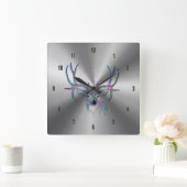 Klein roestvrij staal en kleurrijke decoratie vierkante klok (Huis)